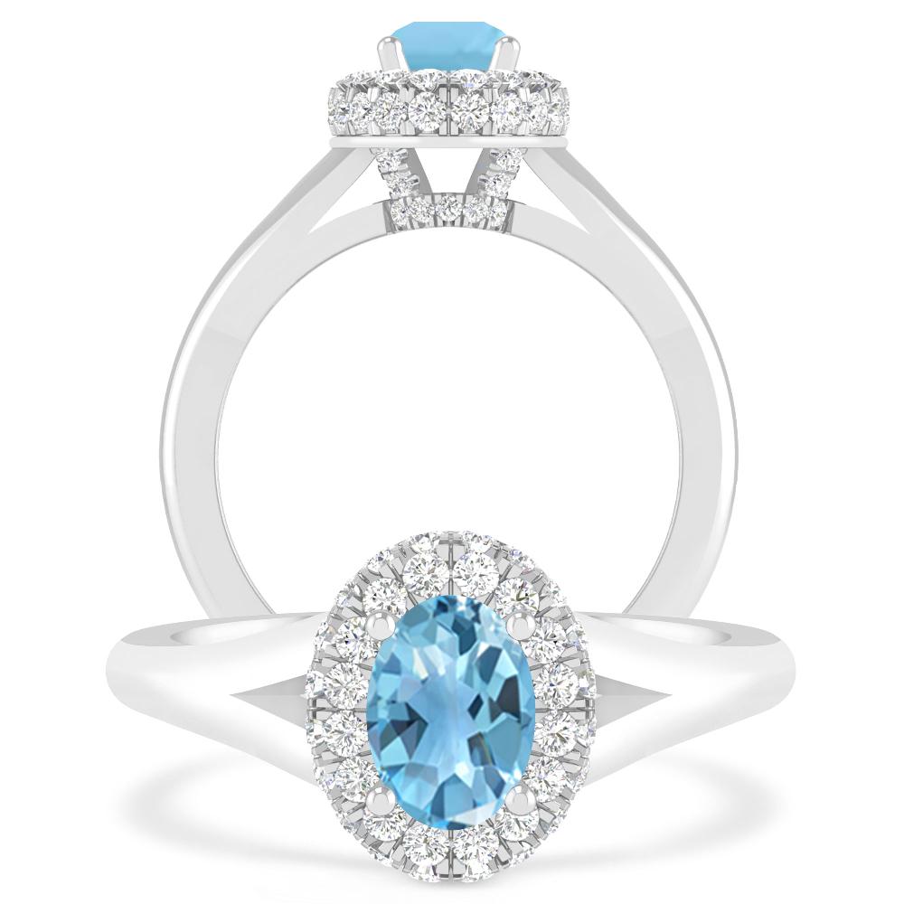 White Gold - Blue Topaz