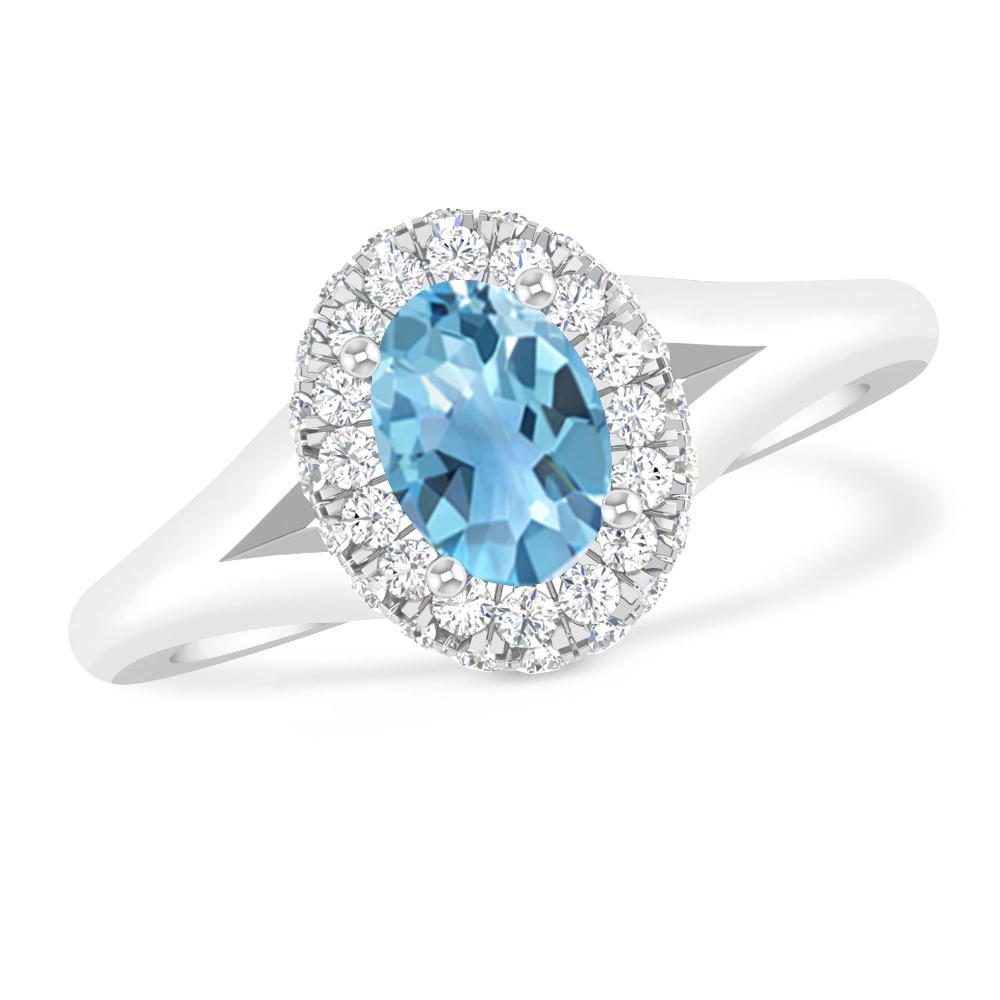 White Gold - Blue Topaz