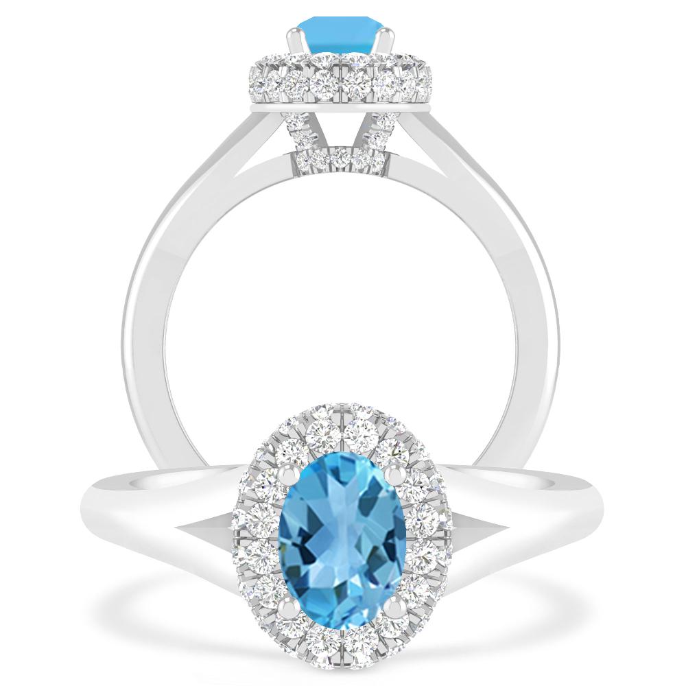 White Gold - Blue Topaz