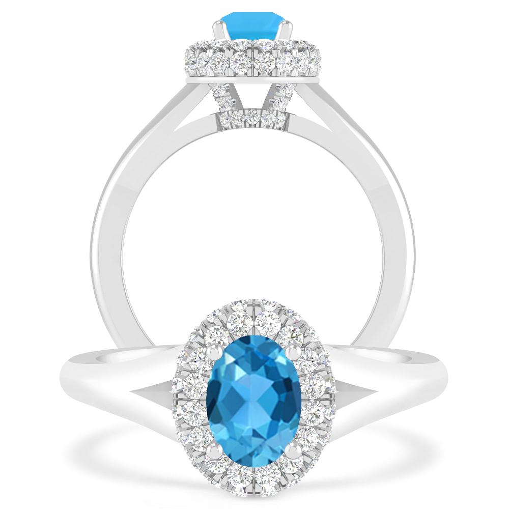 White Gold - Blue Topaz