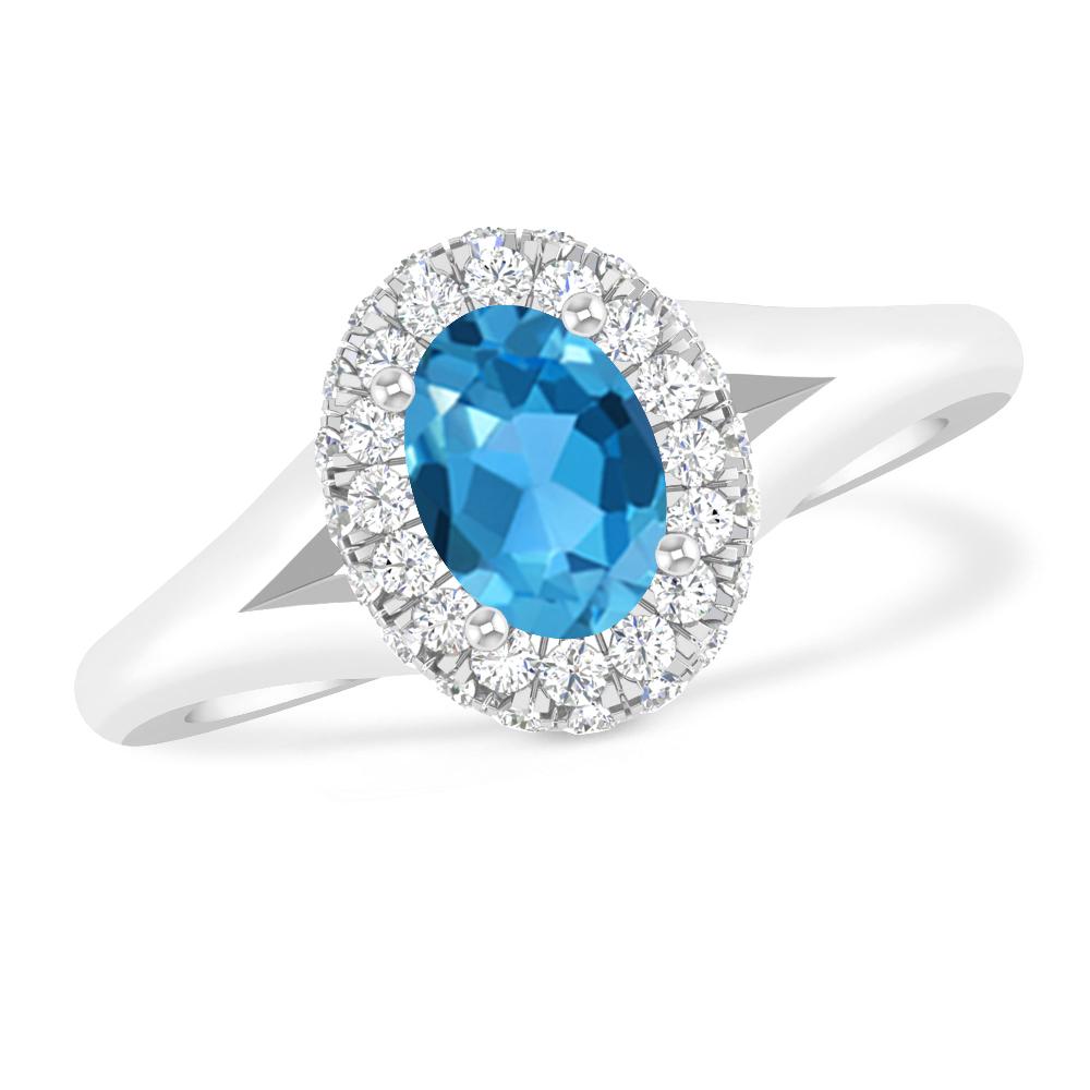 White Gold - Blue Topaz