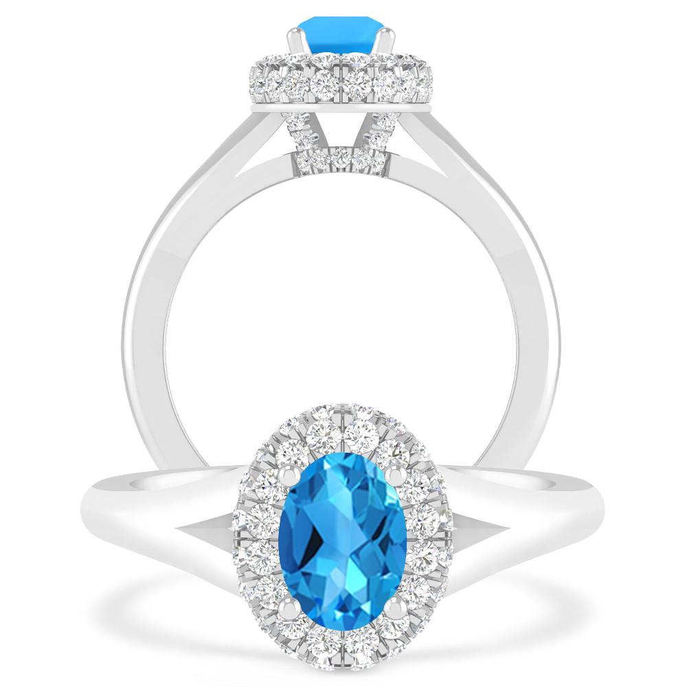 White Gold - Blue Topaz