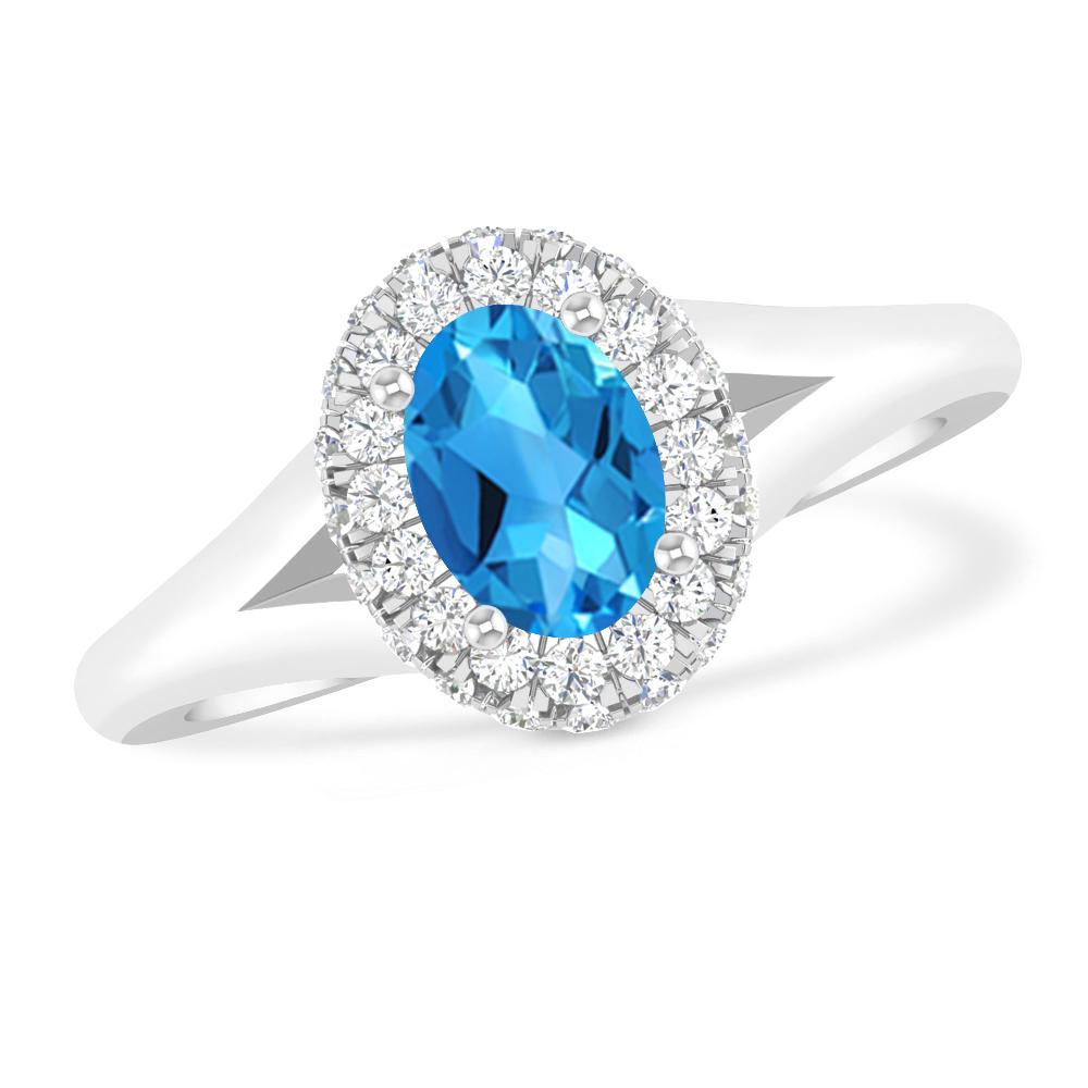 White Gold - Blue Topaz