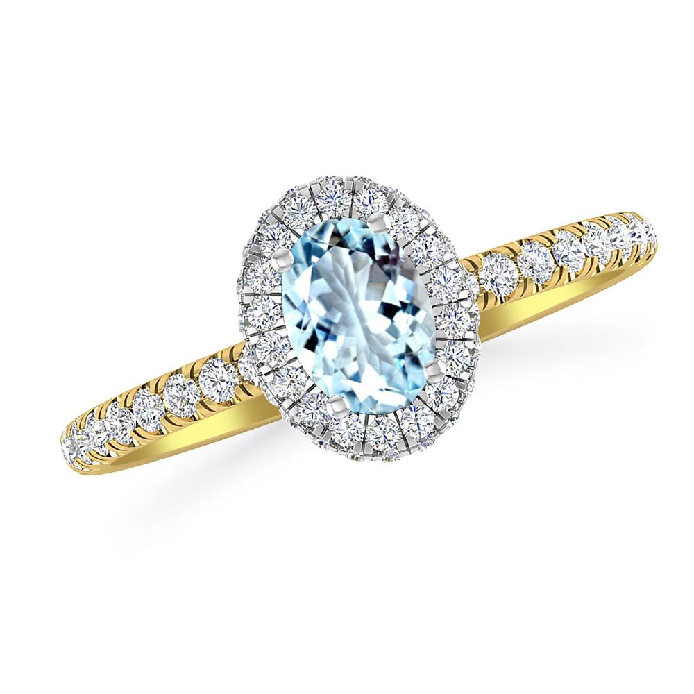 Yellow Gold - Aquamarine