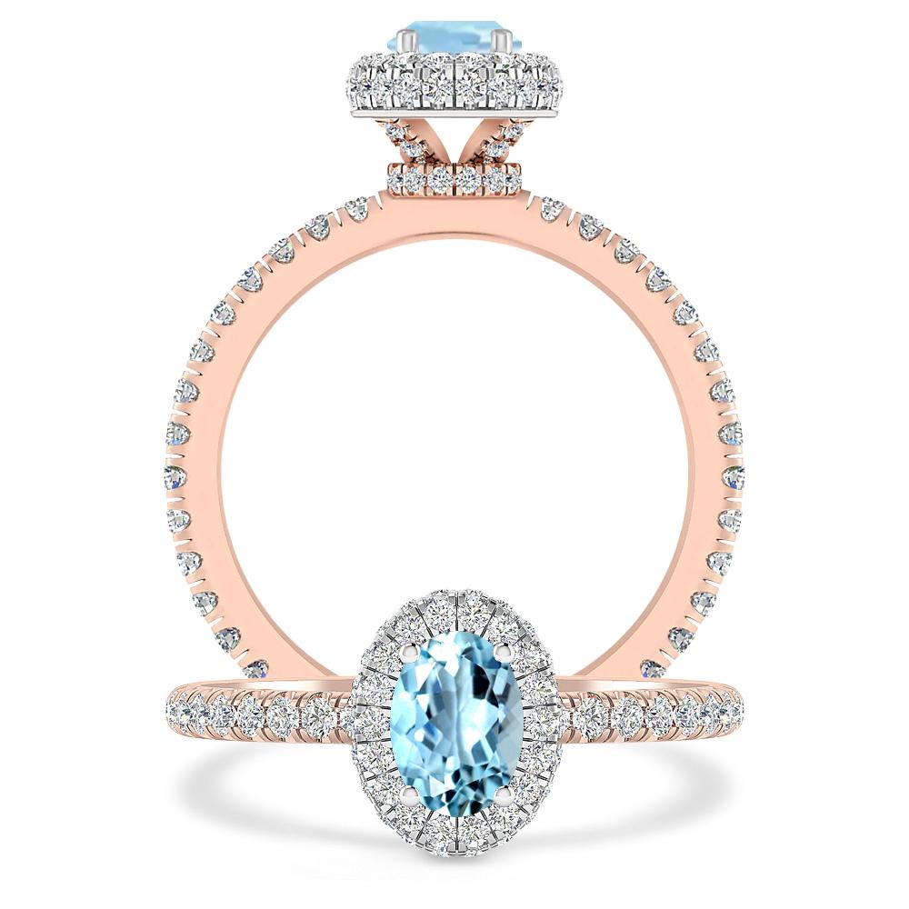 Rose Gold - Aquamarine