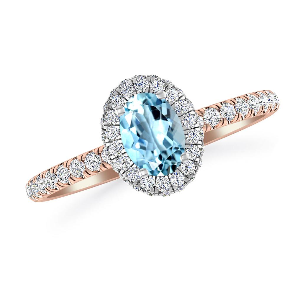 Rose Gold - Aquamarine