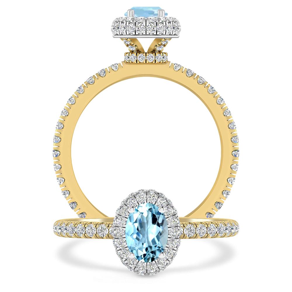 Yellow Gold - Aquamarine
