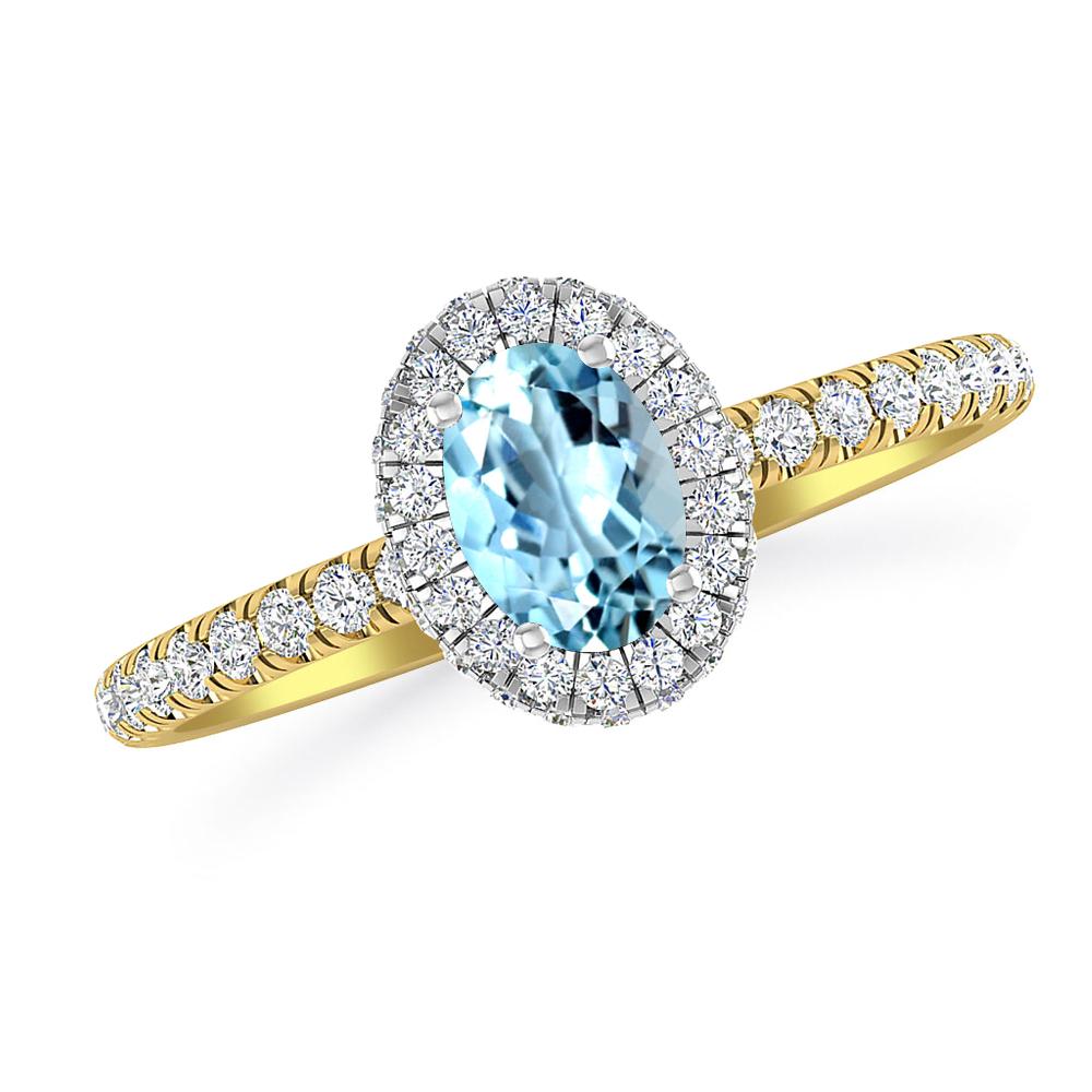 Yellow Gold - Aquamarine