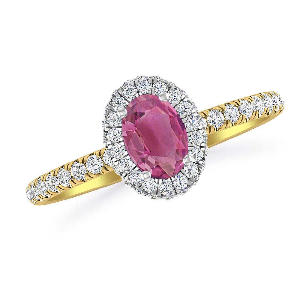 Yellow Gold - Pink Tourmaline