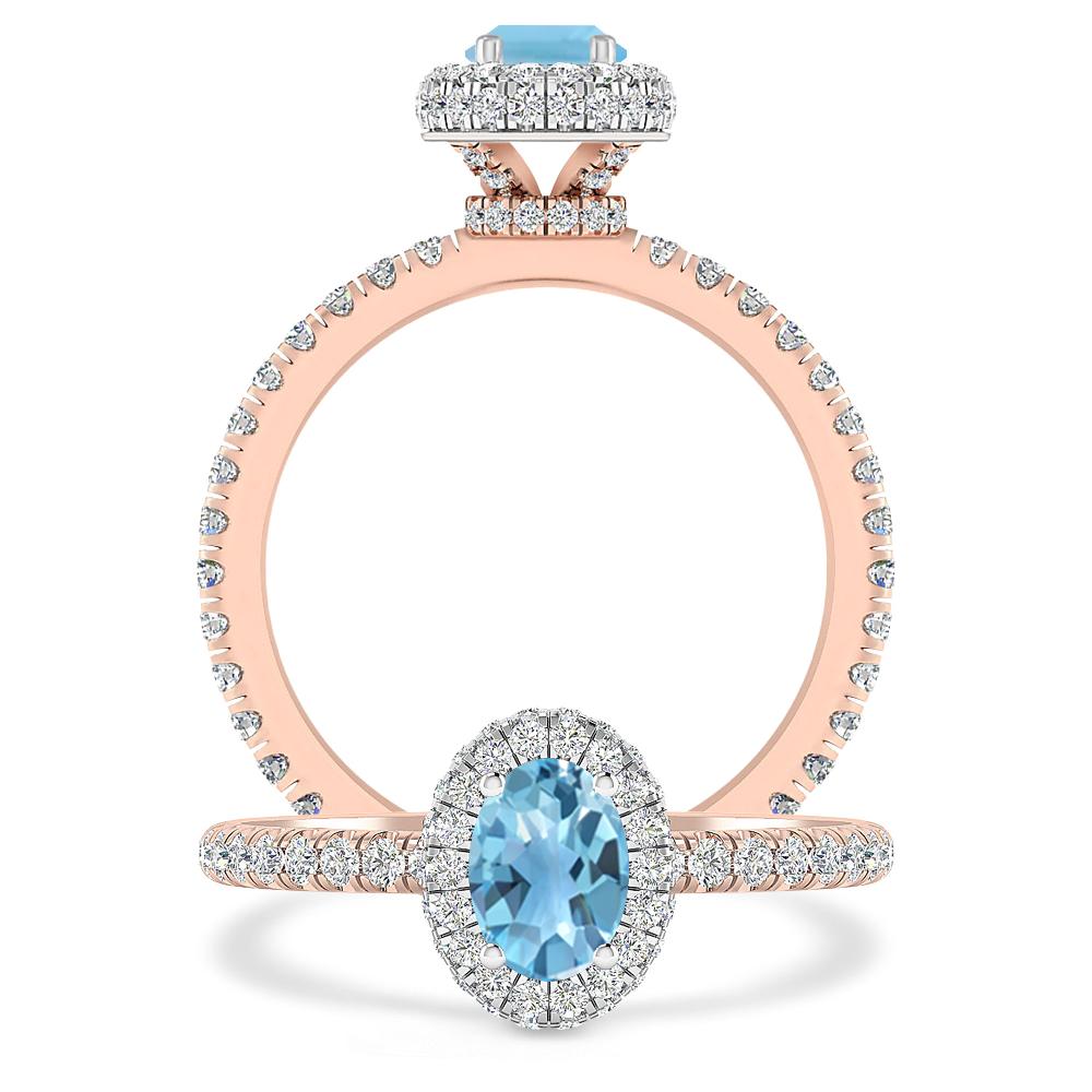 Rose Gold - Blue Topaz