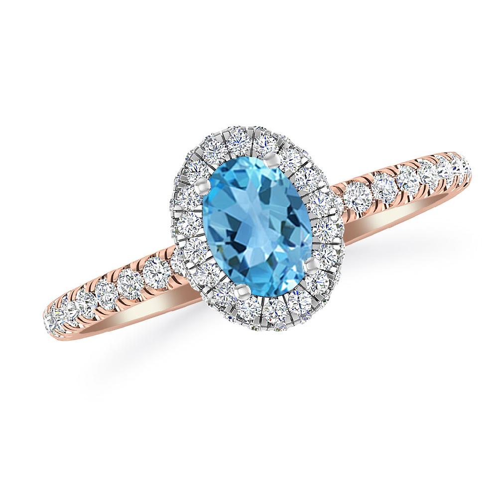 Rose Gold - Blue Topaz