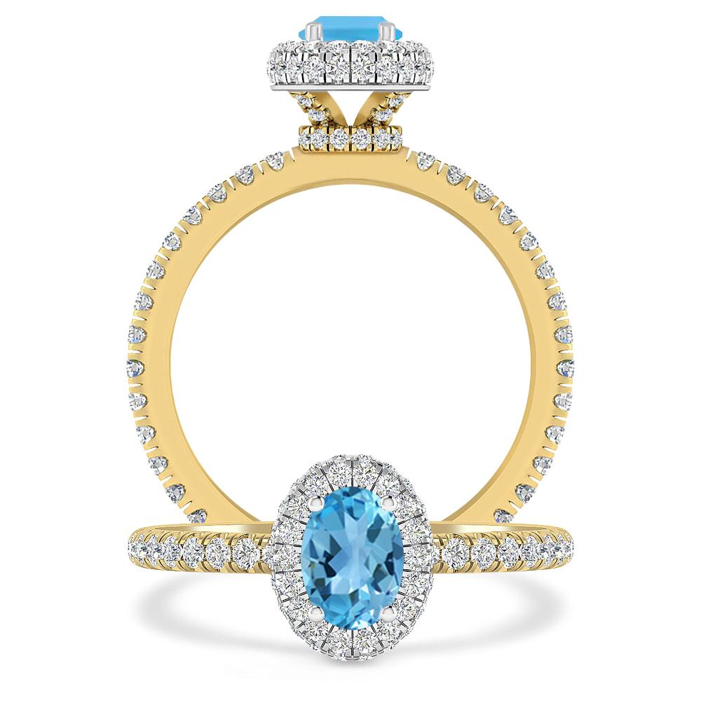 Yellow Gold - Blue Topaz