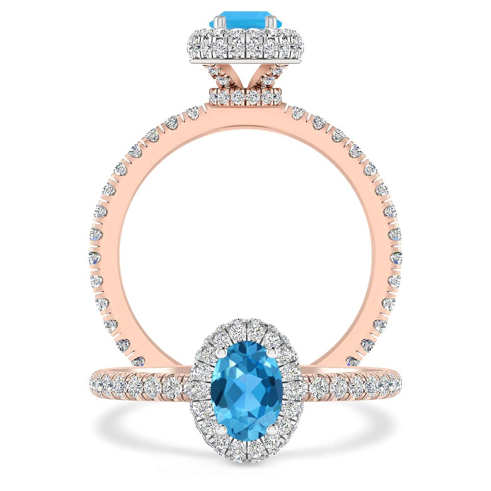 Rose Gold - Blue Topaz