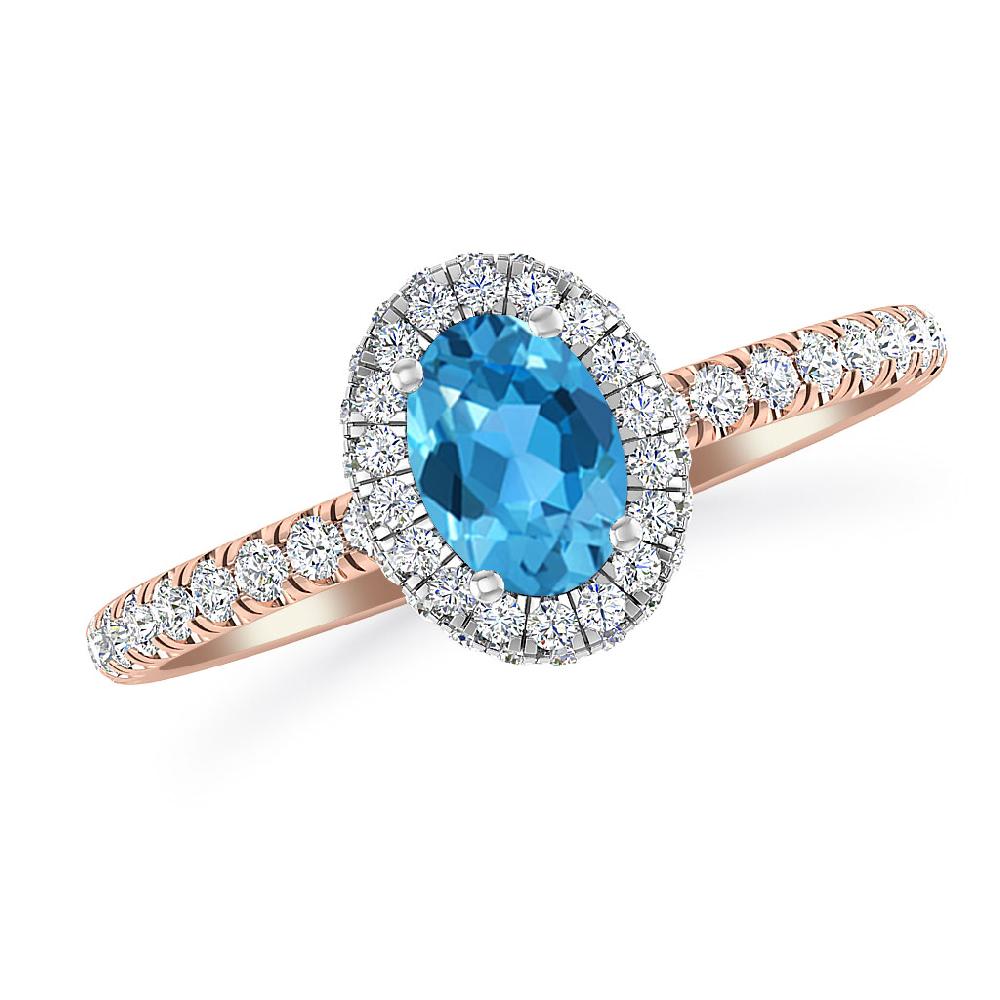 Rose Gold - Blue Topaz