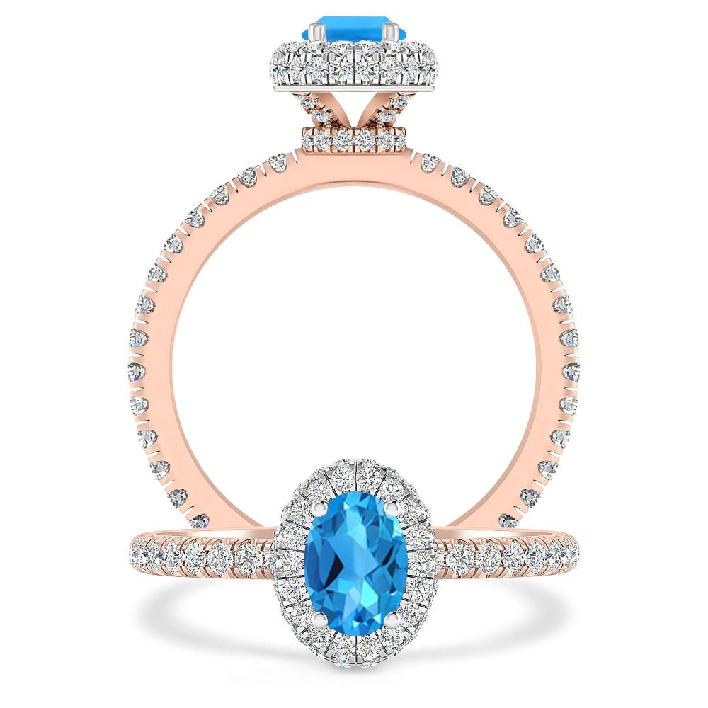 Rose Gold - Blue Topaz