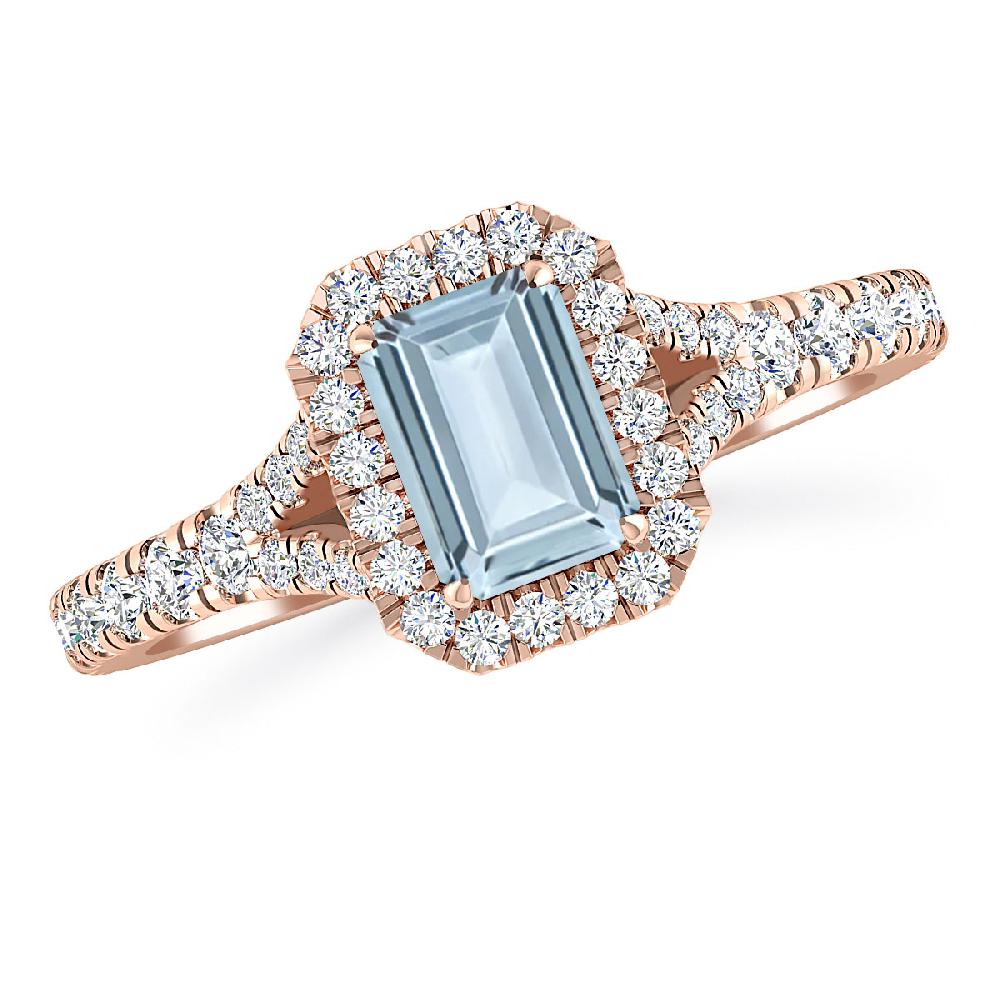 Rose Gold - Aquamarine