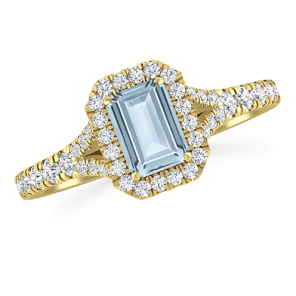 Yellow Gold - Aquamarine