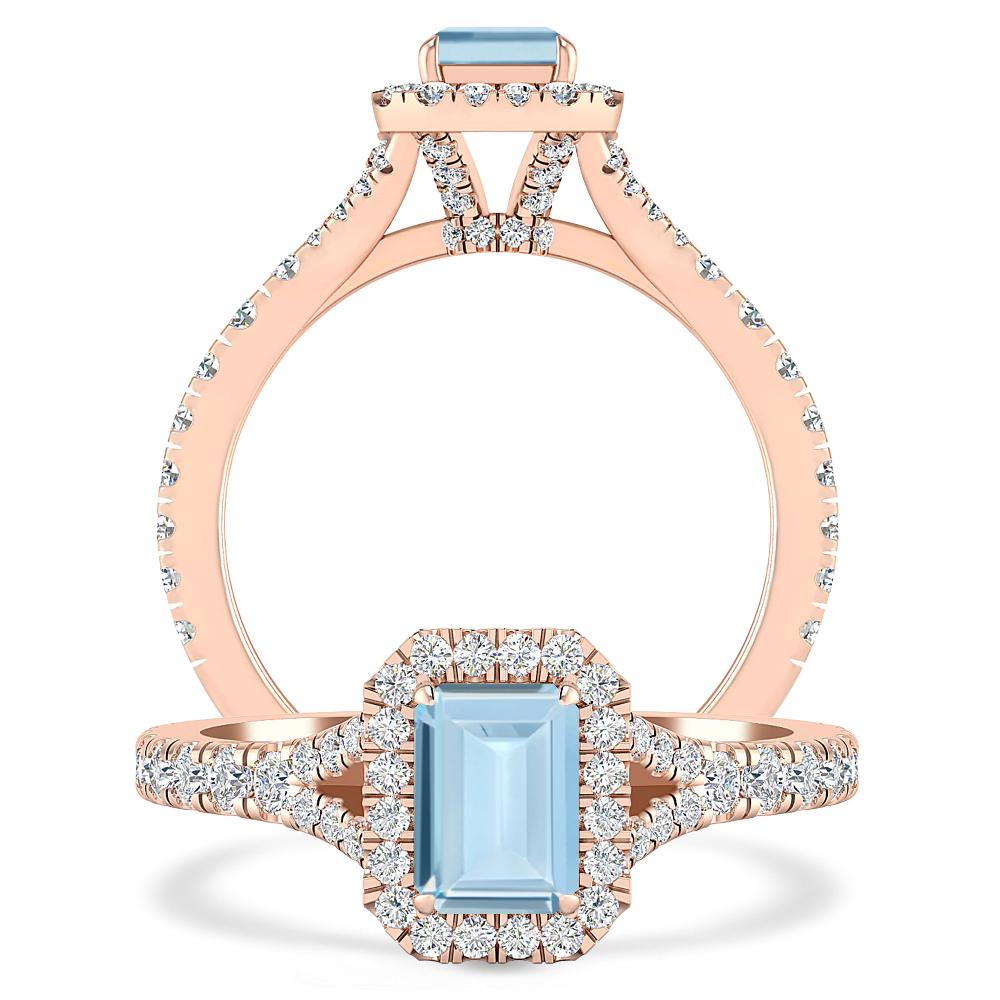 Rose Gold - Aquamarine