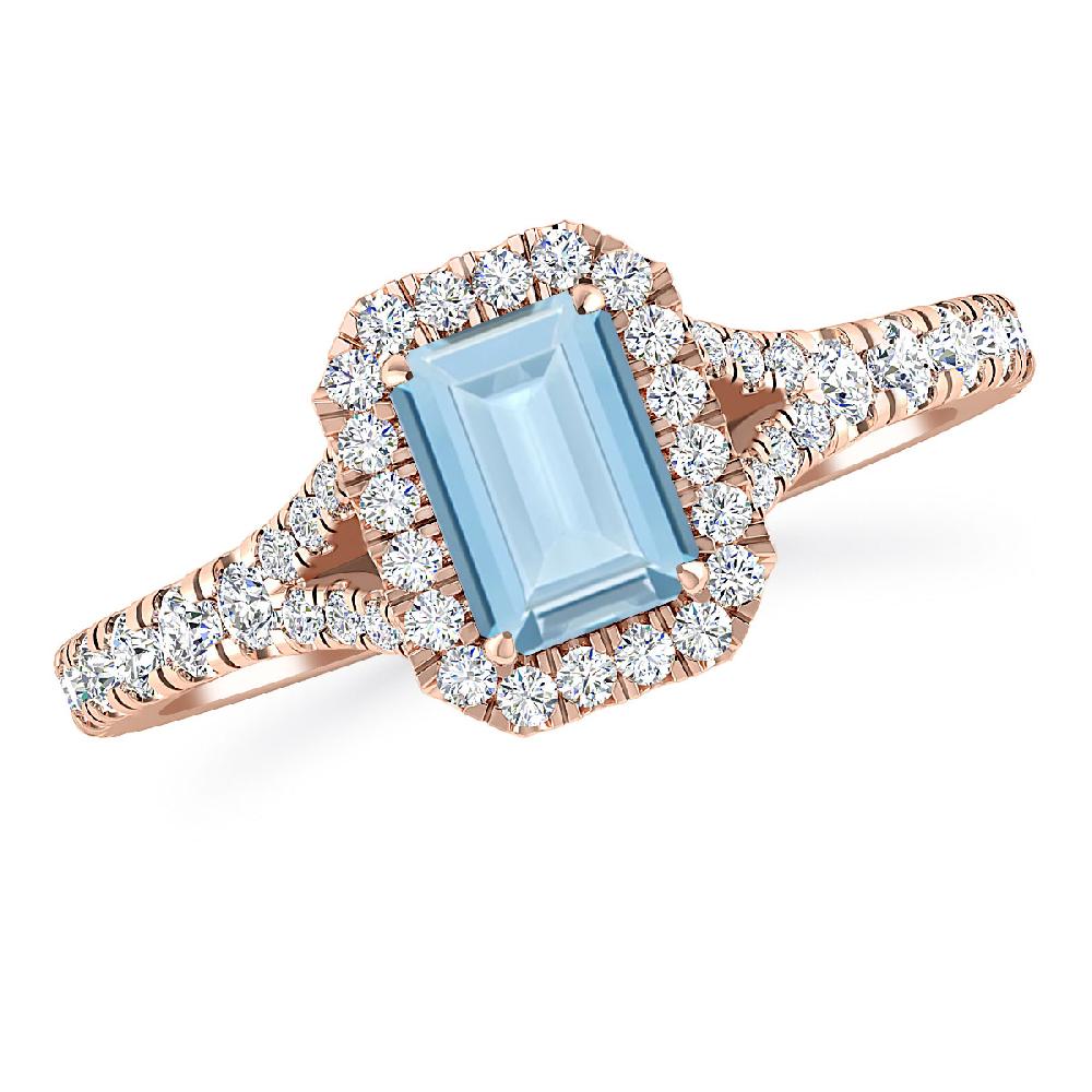 Rose Gold - Aquamarine