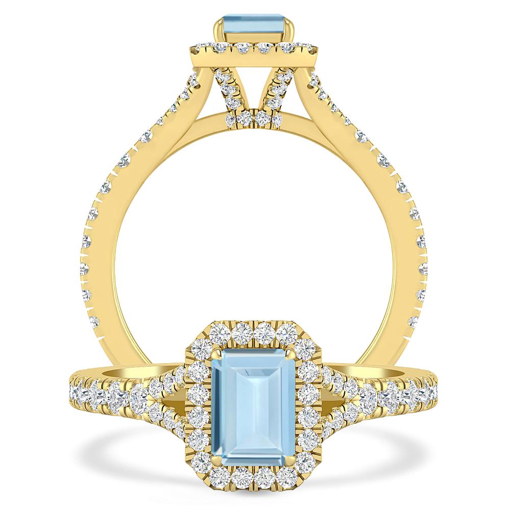 Yellow Gold - Aquamarine