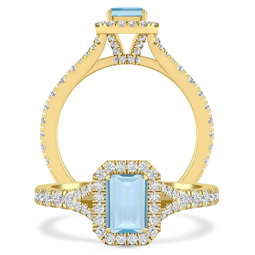 Yellow Gold - Aquamarine