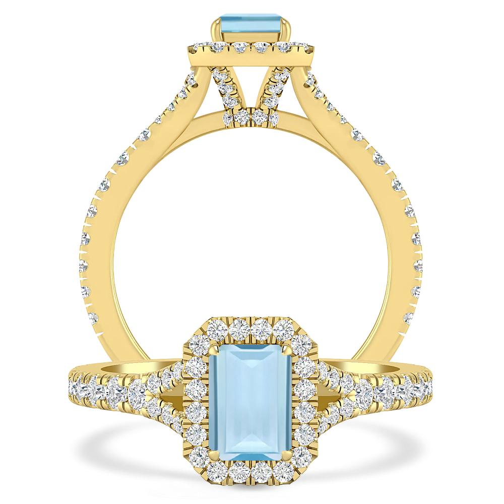 Yellow Gold - Aquamarine