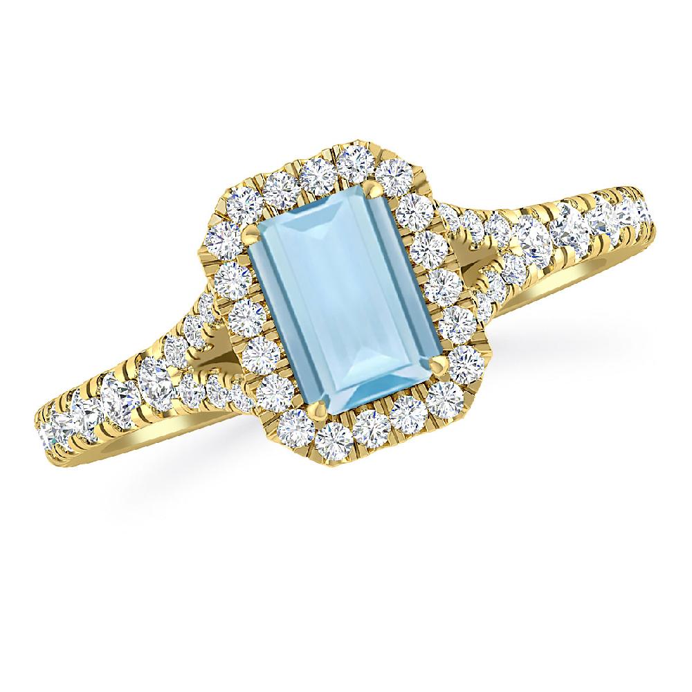 Yellow Gold - Aquamarine