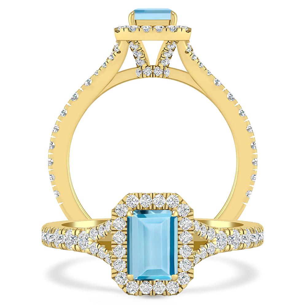 Yellow Gold - Aquamarine