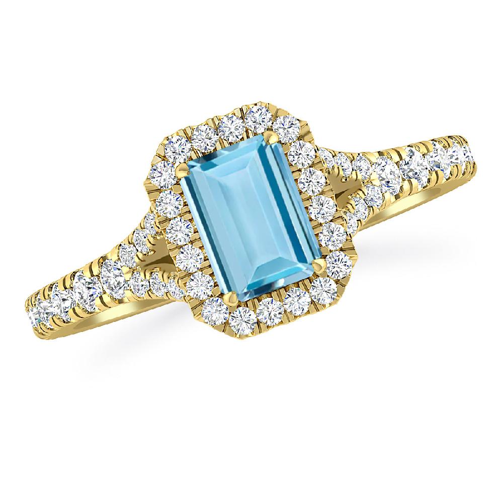 Yellow Gold - Aquamarine