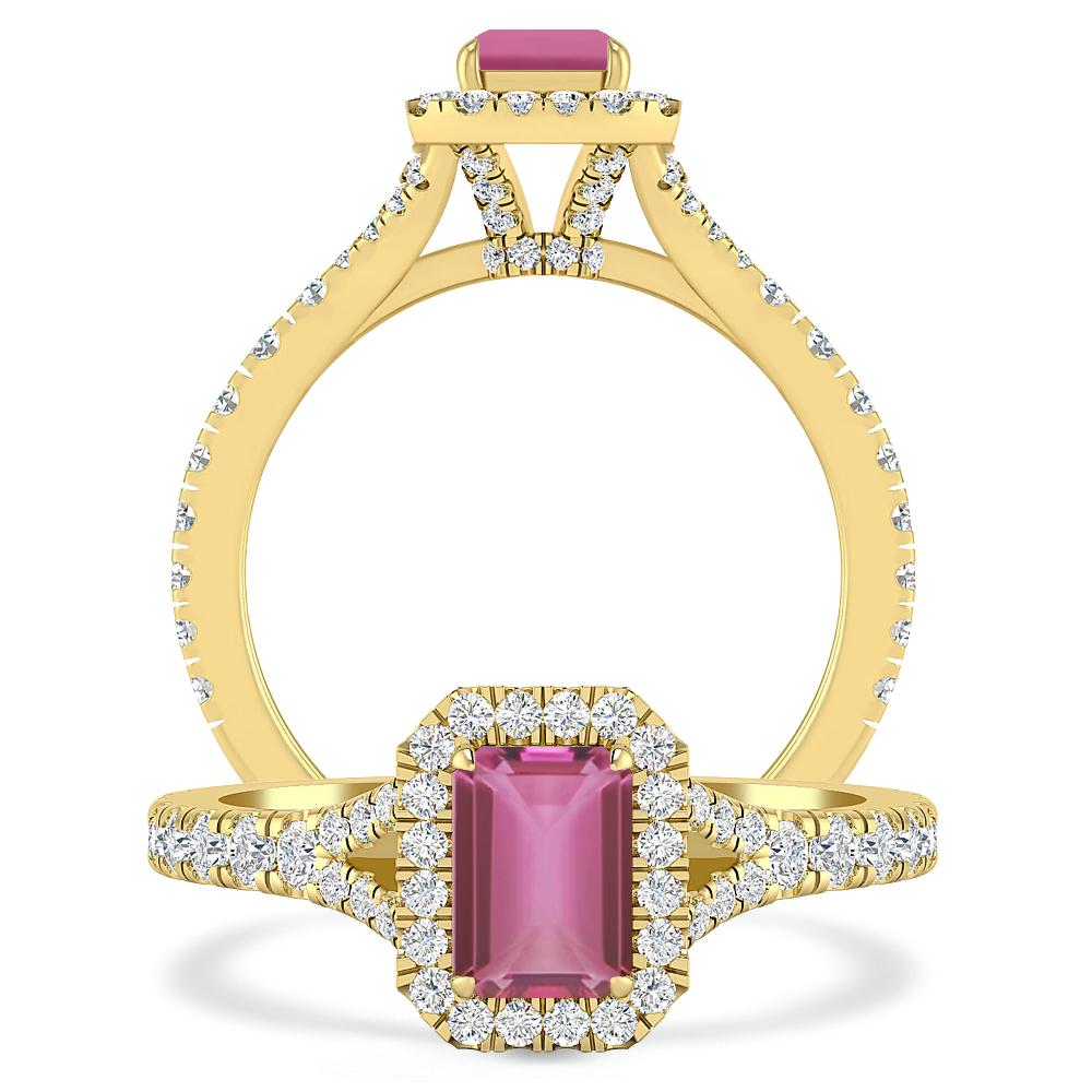 Yellow Gold - Pink Tourmaline