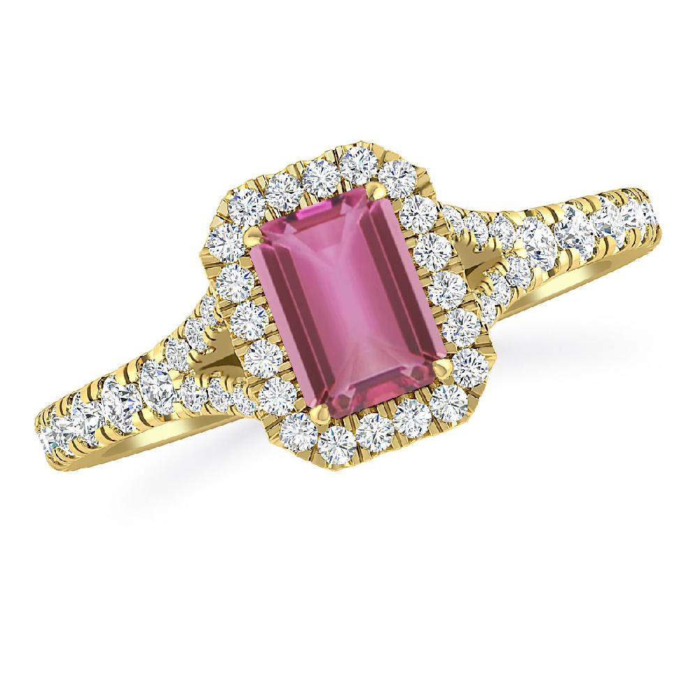 Yellow Gold - Pink Tourmaline