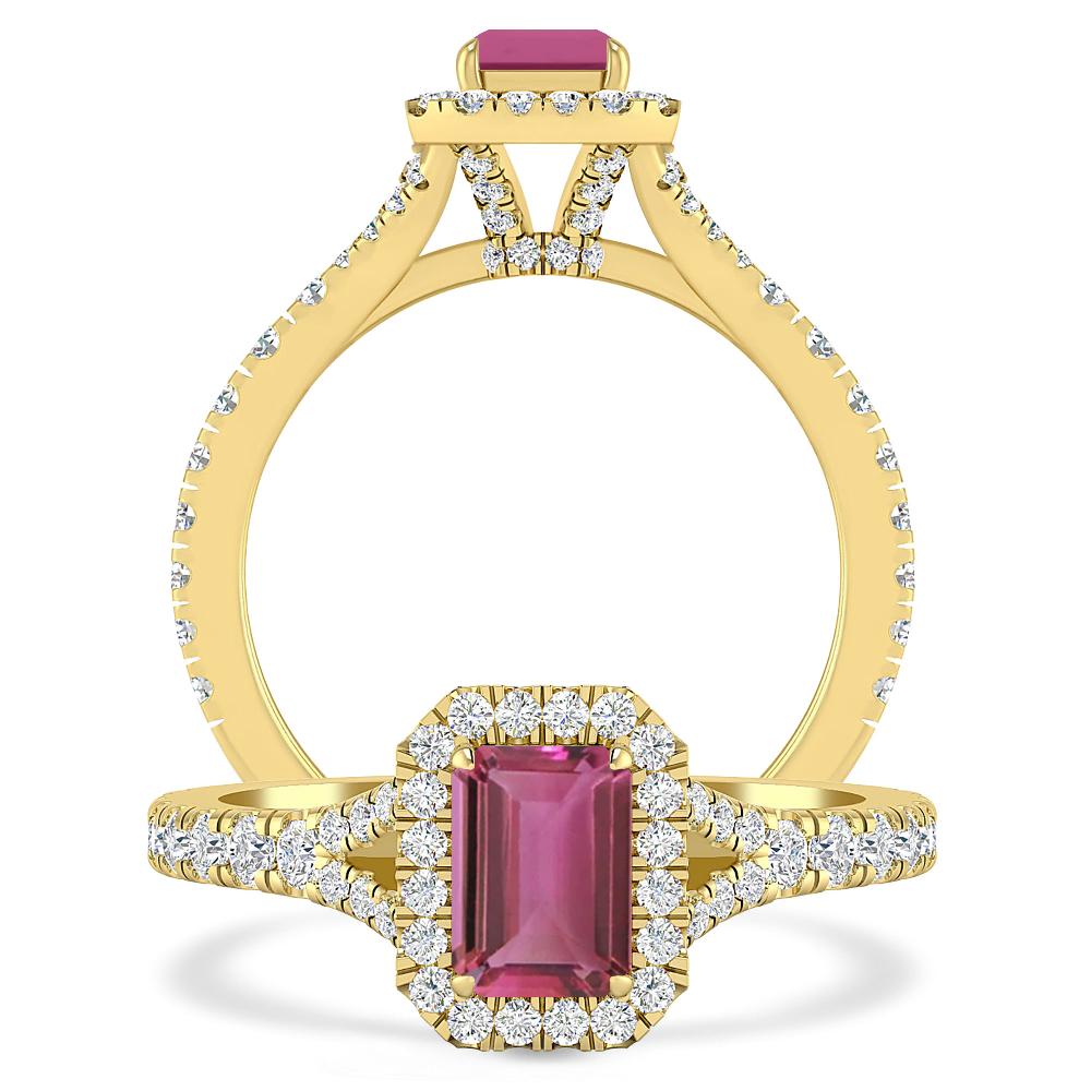 Yellow Gold - Pink Tourmaline