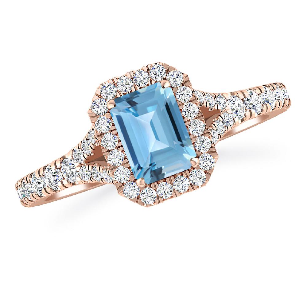 Rose Gold - Blue Topaz