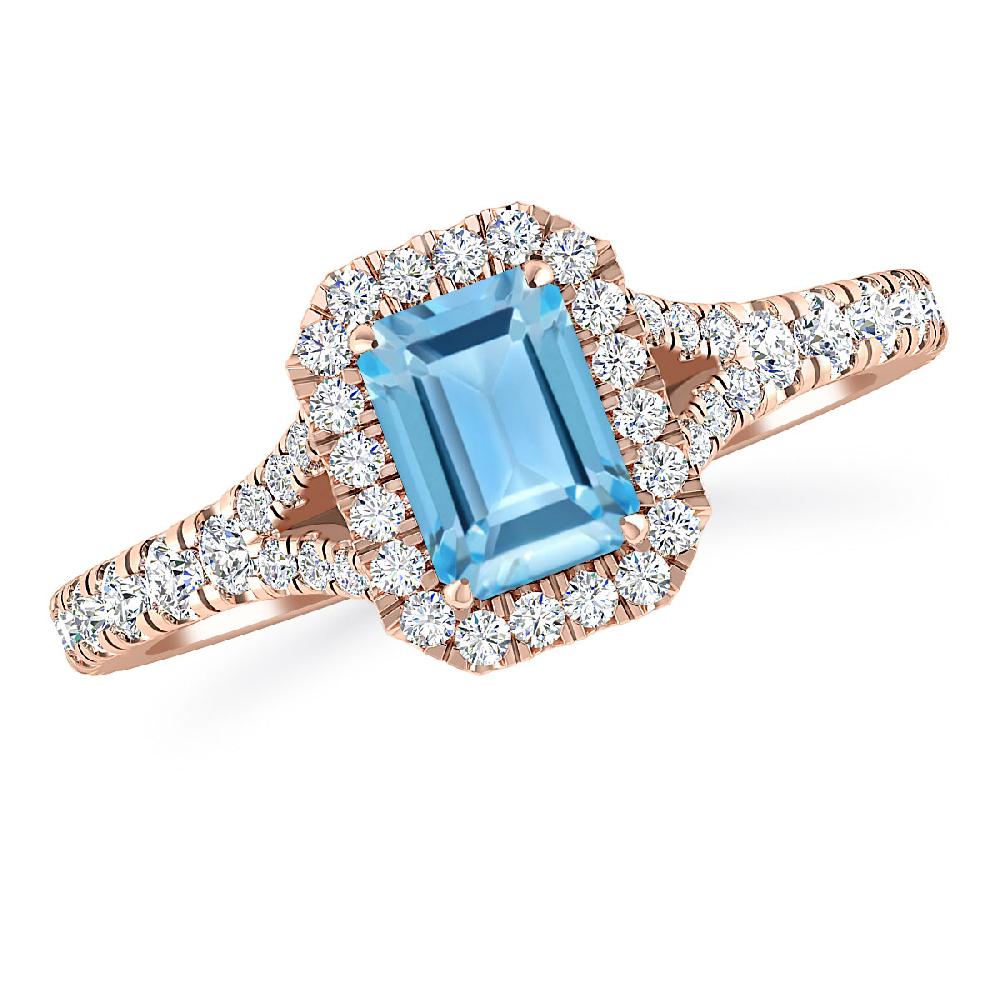 Rose Gold - Blue Topaz