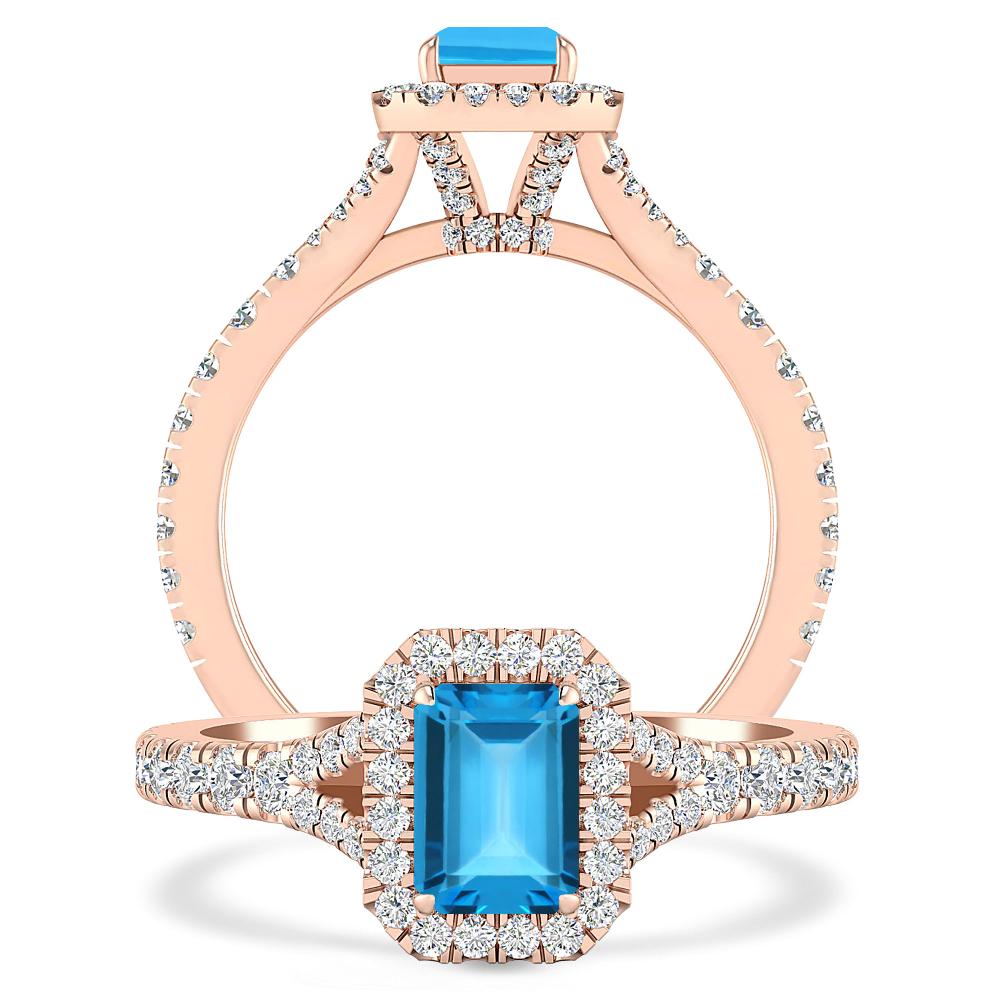 Rose Gold - Blue Topaz