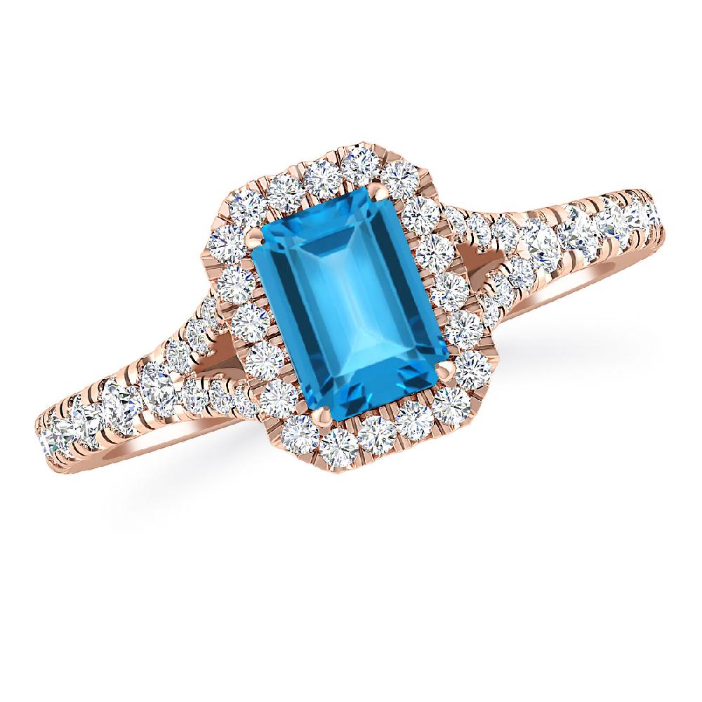 Rose Gold - Blue Topaz