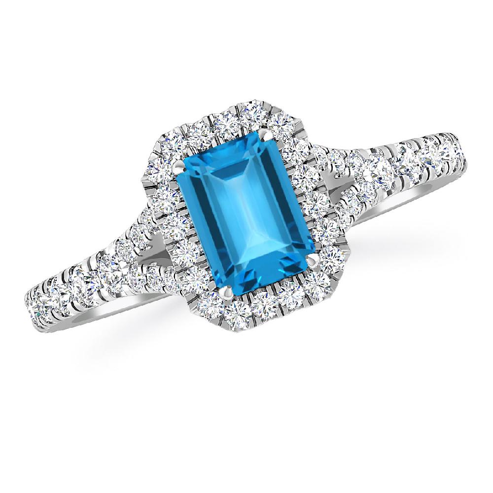 White Gold - Blue Topaz