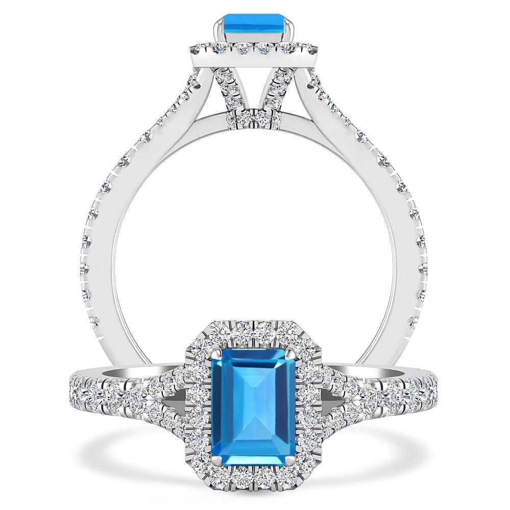 White Gold - Blue Topaz