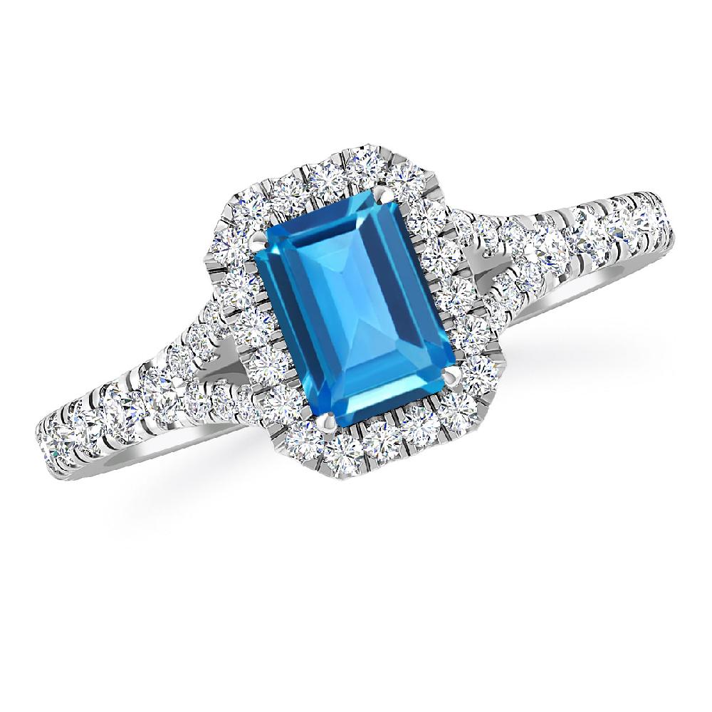White Gold - Blue Topaz