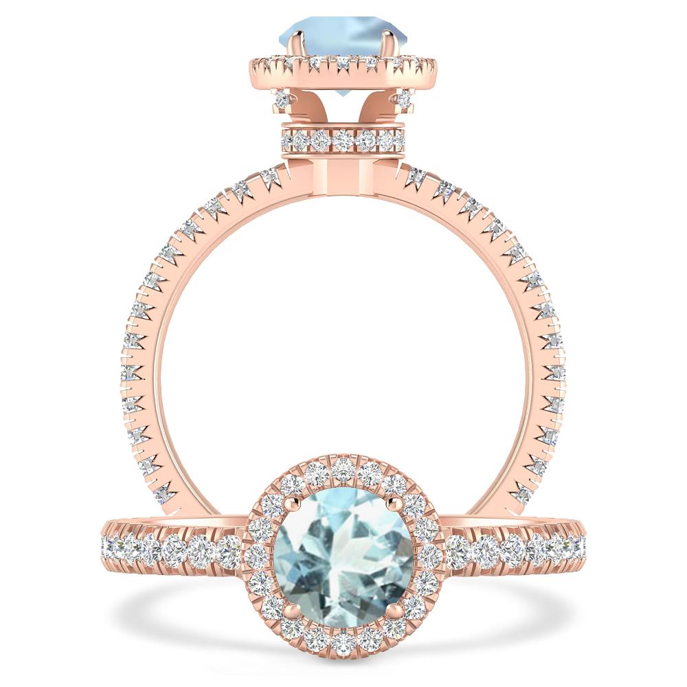Rose Gold - Aquamarine