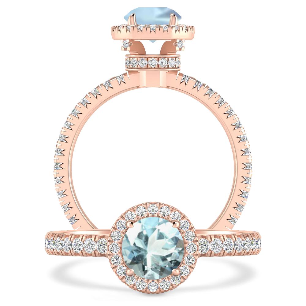 Rose Gold - Aquamarine