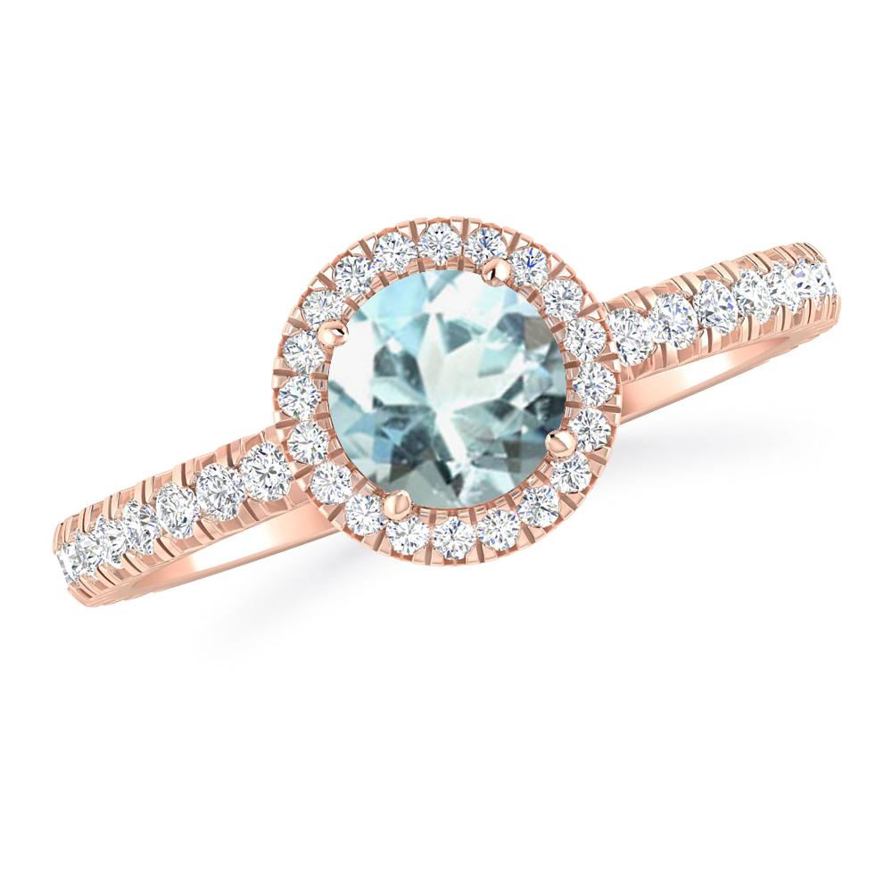 Rose Gold - Aquamarine