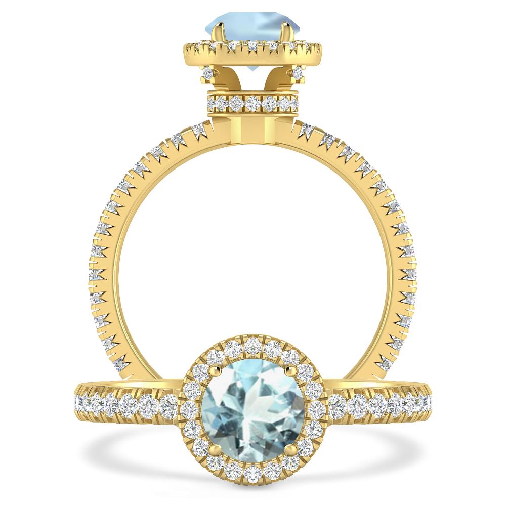 Yellow Gold - Aquamarine