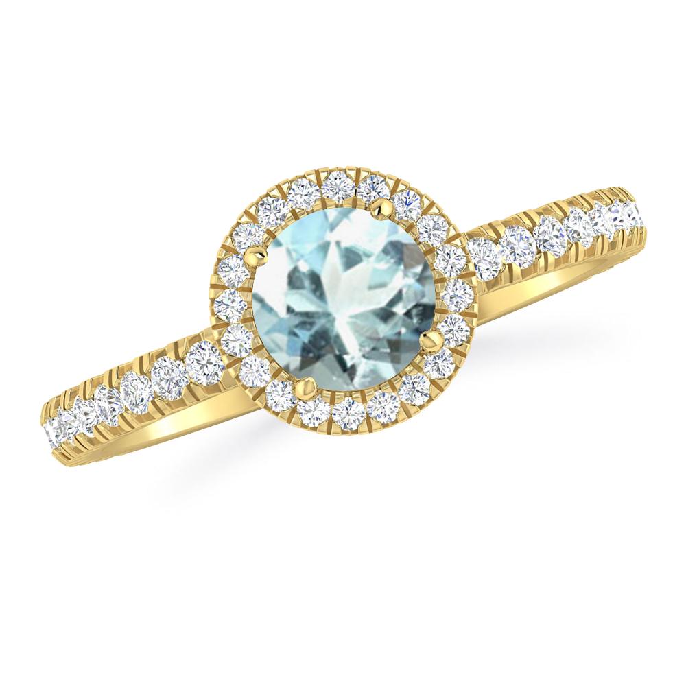 Yellow Gold - Aquamarine