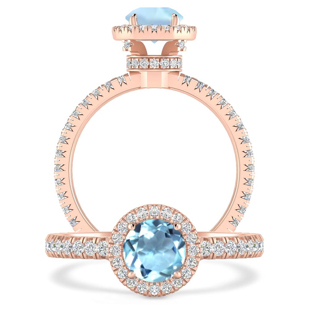 Rose Gold - Aquamarine
