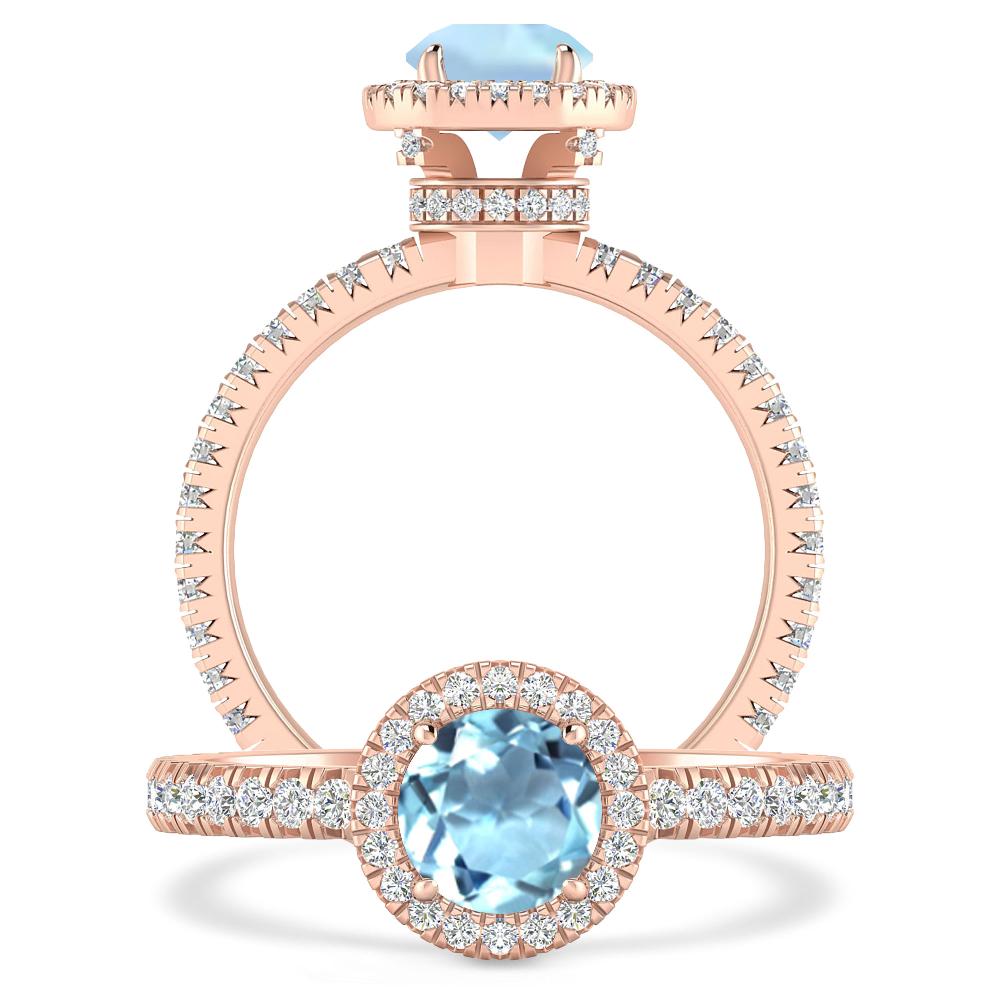 Rose Gold - Aquamarine