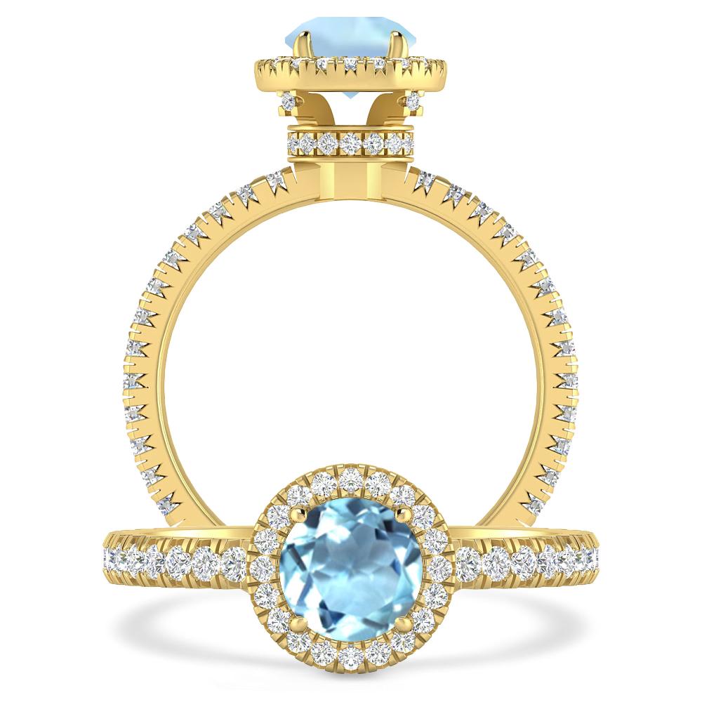 Yellow Gold - Aquamarine