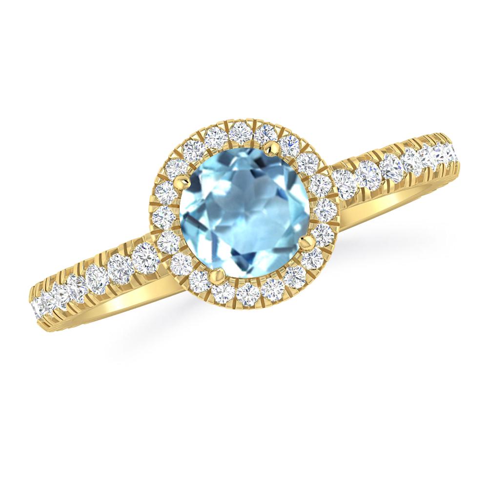 Yellow Gold - Aquamarine