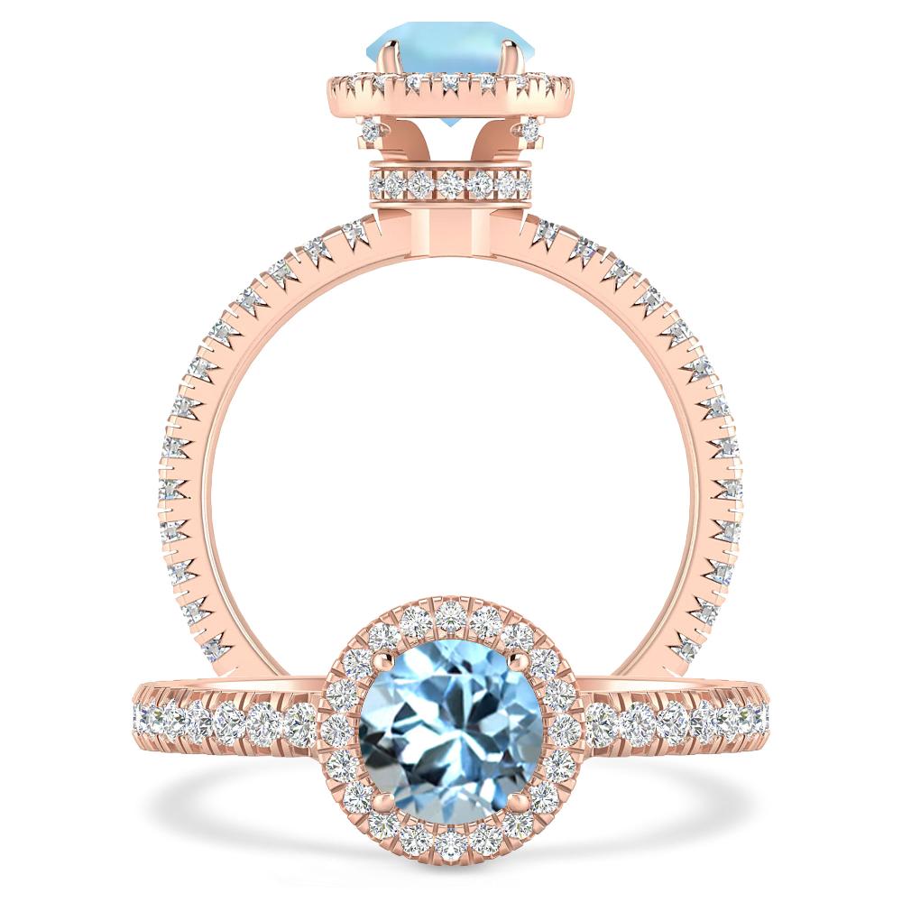 Rose Gold - Aquamarine