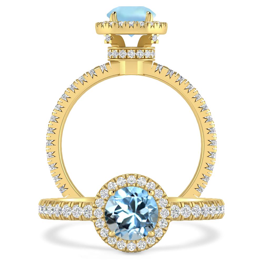 Yellow Gold - Aquamarine